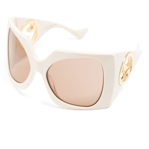 NEW GUCCI GG1255S 002 NUDE OVERSIZED SUNGLASSES - Picture 4 of 8